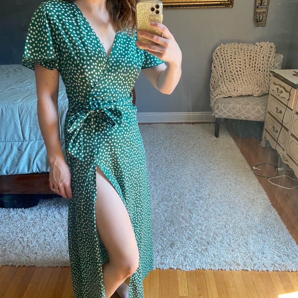 Green Slit Dress